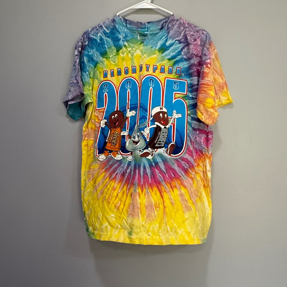 Hersheypark 2005 Tie Dye‎ T-Shirt Gildan Heavy Cotton Medium Y2K VTG